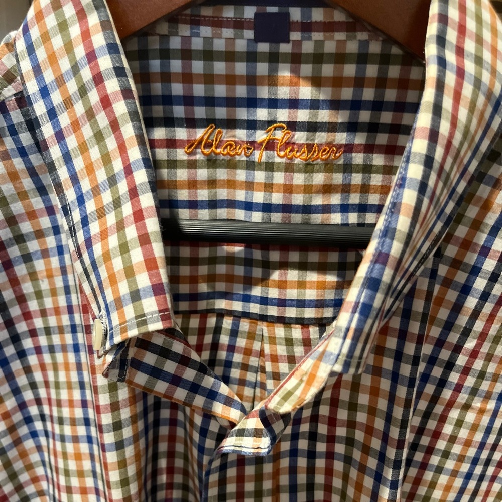 Alan Flusser long sleeve XXL button up dress shirt size 2XL EUC